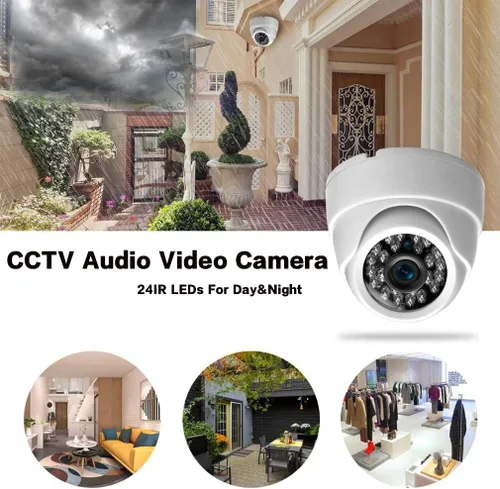 Vista 5 de CCTV 24ir LED 1/3 CCD 800tvl cámara audio interior de la bóveda D/n cámara de vigilancia de seguridad