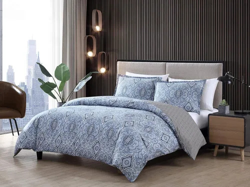 Vista 10 de City Scene - Juego de funda de edredón para cama individual, ropa de cama 100% algodón suave para comodidad durante todo el año, juego de cama de 2