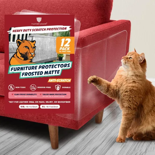 Vista 11 de Panther Armor Protector de muebles para gatos, 6 hojas transparentes con Brillo (protector de muebles de 1 cara)