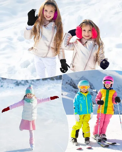 Vista 7 de Coume 4 pares de guantes de punto para pantalla táctil de invierno para niños