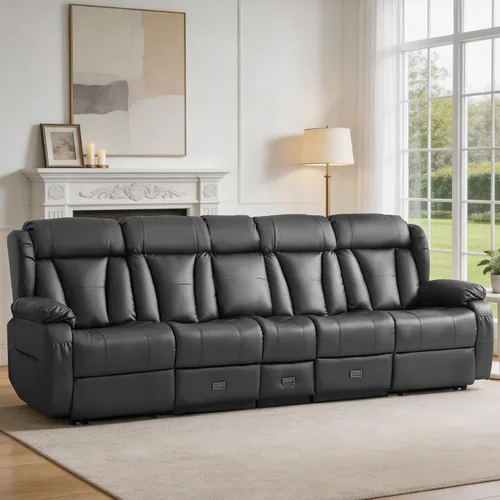 Vista 18 de Sofá biplaza reclinable manual de 59" reclinable doble para sala de estar