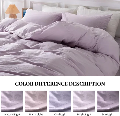 Vista 146 de NEXHOME PRO Funda de edredón Twin XL 100% algodón lavado, transpirable, duradera, texturizada, similar al lino, juego de ropa de cama para el hogar