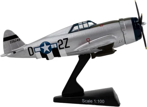 Vista 3 de Sello postal P-47 Thunderbolt "Kansas Tornado II" 1/100 Modelo de avión de combate coleccionable de la Segunda Guerra Mundial – Réplica histórica