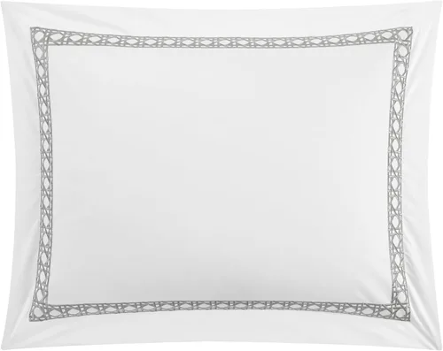 Vista 3 de Chic Home Lewiston - Juego de funda de edredón de mezcla de algodón de 3 piezas, 1500 hilos, color blanco sólido con detalles de costuras bordadas