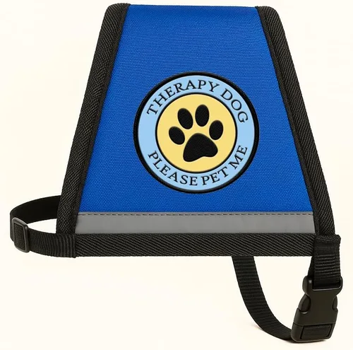 Vista 4 de Therapy Dog - Parche cosido con estampado de patas, para terapia de perro o arnés