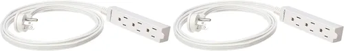 Vista 7 de Amazon Basics Cable de extensión rectangular de 3 pies de 3 clavijas para interiores, enchufe plano, conexión a tierra 13 amperios, 1625 vatios, 125