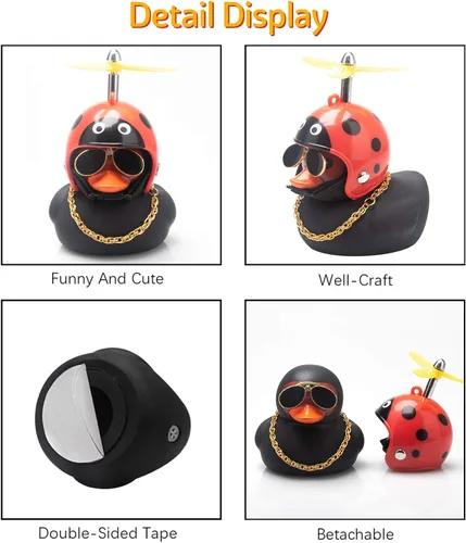 Vista 2 de wonuu – Adornos de goma para automóvil, diseño de pato con caso de hélice, color negro