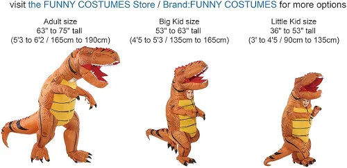 Vista 2 de FUNNY COSTUMES Disfraz de dinosaurio T-Rex para adultos, talla única