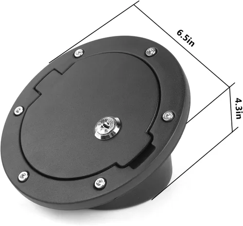 Vista 5 de Cubierta de Puerta de Combustible JeCar Tapa de Gasolina con Candado para Jeep Wrangler JK y Unlimited 2007-2018
