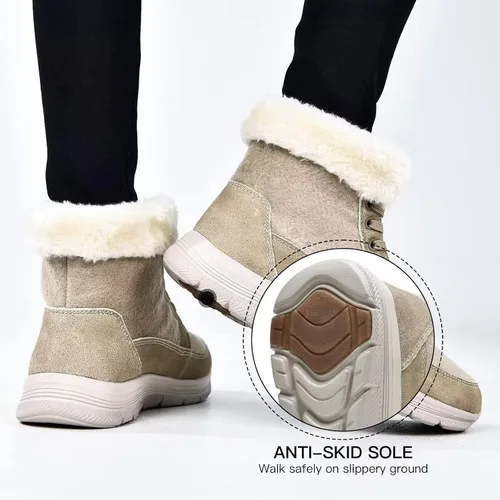 Vista 3 de TIOSEBON Botas de tobillo para mujer, botines cortos para exteriores, antideslizantes, para senderismo y caminar