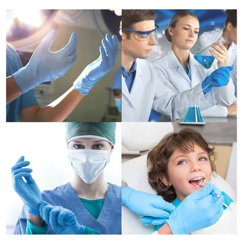 Vista 5 de Basic Medical Synmax - Guantes para examen de vinilo, sin látex y sin polvo, talla mediano, BMPF-3002 (caja de 1000)