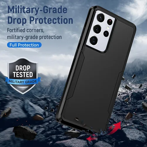 Vista 6 de Funda para Samsung Galaxy S21 Ultra, S21 Ultra con protector de pantalla, [probada contra caídas de grado militar], resistente, resistente, a prueba