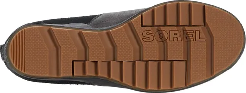 Vista 4 de Sorel - Botas cortas hasta el tobillo para mujer Evie, piel de ante impermeable, suela de cuña Negro