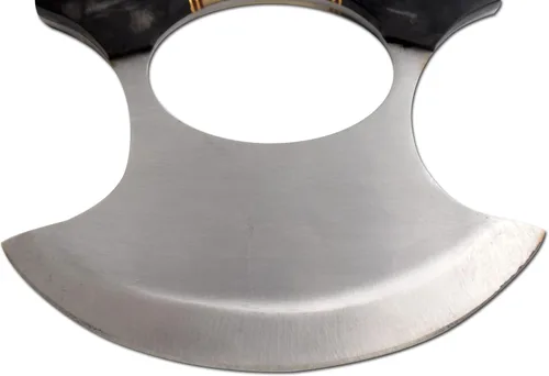 Vista 4 de Chef Kitchen Alaskan Ulu cuchillo Crescent Blade Bone Handle (BNHR)