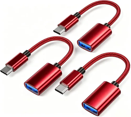 Vista 9 de Adaptador USB C a USB 3.0 [3 unidades], USB C macho a USB hembra OTG cable Thunderbolt3 a USB adaptador compatible con MacBook Pro/Air, iPhone 16