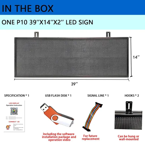 Vista 8 de HS P10 - Letrero de desplazamiento LED programable, pantalla digital al aire libre, tablero de mensajes electrónicos impermeable, letreros de neón