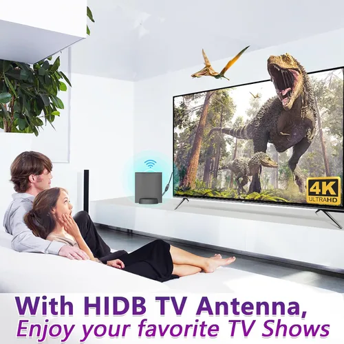 Vista 6 de Antena de TV 2025 para Smart TV interior para canales locales - Antena HDTV amplificada para interiores, largo alcance, soporta 4K, 1080p, VHF/UHF