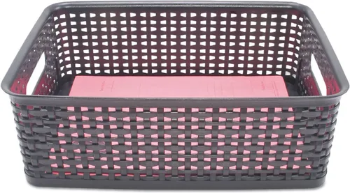 Vista 3 de Advantus 40327 Contenedores de tejido, 13 7/8 x 10 1/2 x 4 3/4, plástico, negro, 2 contenedores