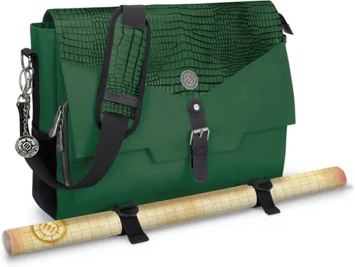Vista 12 de ENHANCE Collector's Edition RPG Player's Essentials DND Bolsa - Bolsa de mensajero con exterior Dragon Hide que cabe de 2 a 4 libros, carpetas