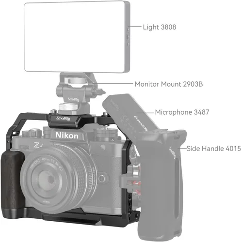 Vista 7 de SmallRig Zf - Jaula para cámara Nikon Z f, con agarre ergonómico de ébano, placa de liberación rápida integrada para Arca para encender rápidamente