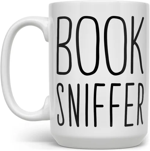 Vista 4 de Taza de café con diseño de libro, divertida taza bibliófila, libro libro librero, librero, regalos para amantes de la librería (11 onzas)