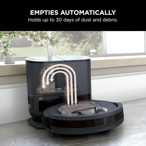 Vista 2 de Shark EZ Robot Aspirador RV912S con base autovaciada, sin bolsa, WiFi, color gris oscuro (renovado)
