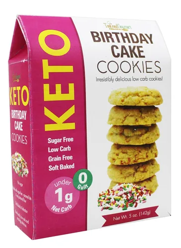 Vista 2 de Too Good Gourmet Paquete de 5 galletas Keto para pastel de cumpleaños, aperitivos bajos en carbohidratos, aperitivos sin azúcar para niños