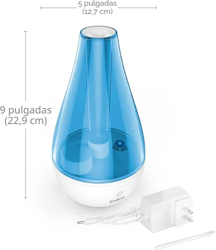Vista 6 de Humidificador de vapor frío MistAire Studio, ultrasónico, para habitaciones pequeñas, unidad de humidificación portable, ideal para viajar