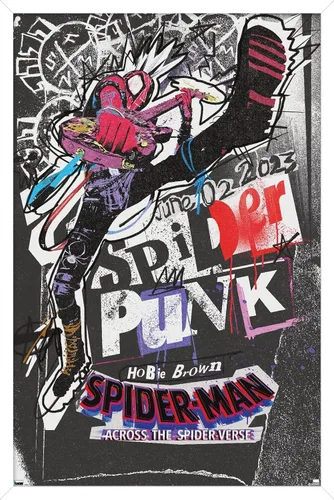 Vista 12 de Marvel Spider-Man: Across The Spider-Verse - Póster de pared de una hoja de Spider-Punk, 22.4 pulgadas de largo x 14.7 pulgadas de ancho, versión
