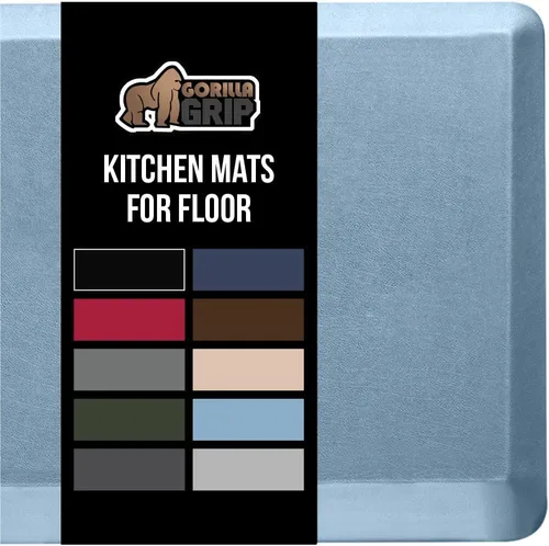 Vista 23 de Gorilla Grip - Tapete antifatiga acolchado para cocina, escritorio, ergonómico, superficie rugosa resistente a los rayones y al agua, para comodidad