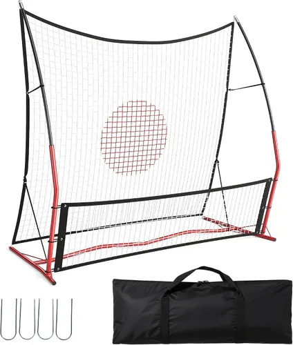 Vista 8 de GarveeLife Red de rebote de fútbol ajustable de 6 x 4 pies, red de rebote de fútbol resistente con marco de hierro, resistente a la corrosión
