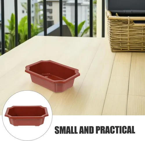 Vista 8 de iplusmile Paquete de 10 macetas de entrenamiento de bonsái de 7 pulgadas con orificio de drenaje, macetas de árbol bonsái, maceta para jardín al