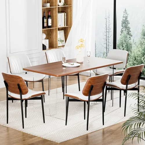 Vista 36 de YaFiti Juego de 2 sillas de comedor, sillas de comedor y cocina modernas de mediados de siglo, sillas tapizadas de piel sintética con diamantes