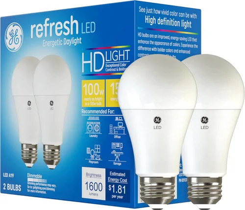 Vista 14 de GE Refresh Bombillas LED, 75 W, luz diurna, A19 (paquete de 2)