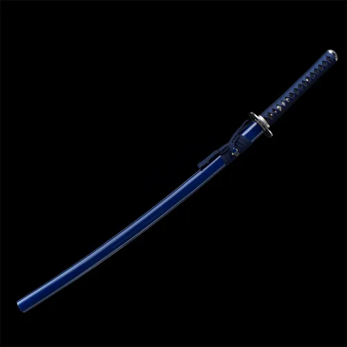 Vista 3 de Estilo Monte Fuji 2.21IB 101 cm Espada Samurai Katana Japonesa Real de Acero de Primavera 1065 Hoja con Hamon Artificial, Tang Completo y Tsuba