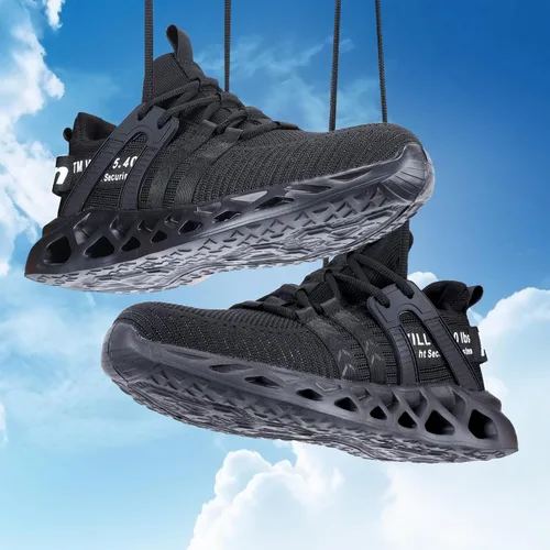 Vista 54 de Furuian - Tenis con punta de acero para hombres y mujeres, zapatos de seguridad ligeros, cómodos, a prueba de pinchazos, zapatos de trabajo