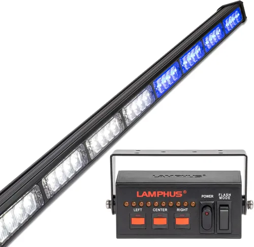 Vista 43 de lamphus SolarBlast sbls64 29" 24 W LED Advertencia Tráfico de Emergencia Advisor – Barra de luz ámbar azul, Azul