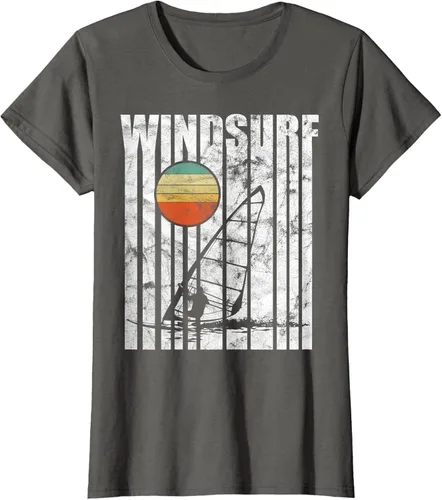Vista 6 de Camiseta vintage de windsurf con regalo vintage de windsurf, Negro, S