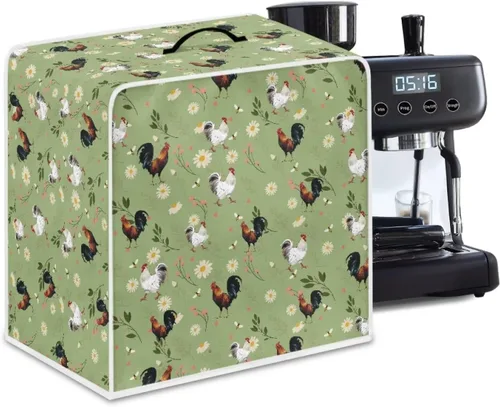 Vista 53 de Funda para cafetera, poliéster, azul, se adapta a la mayoría de máquinas de café estándar, protector resistente al polvo, huellas dactilares