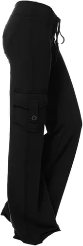 Vista 5 de Cargo Pants for Women Bootcut Yoga Pants Wide Leg Sweatpants Plus Size Workout Gym Trousers with Button Pockets