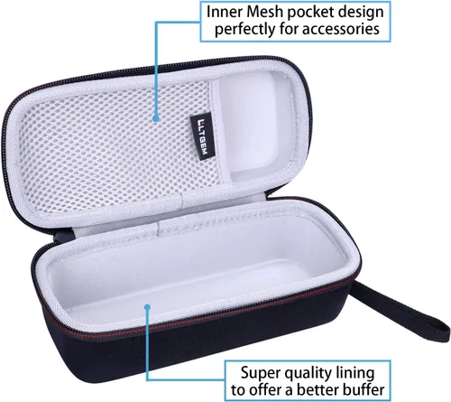 Vista 4 de LTGEM - Funda para altavoz Bluetooth portátil JBL Flip 7/6/5/Grip 1. Negro/Gris