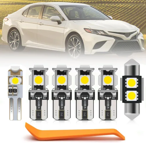 Vista 10 de 8 piezas de kit de luces LED blancas interiores para Toyota Camry 1997 1998 1999 2000 2001, luces de mapa, cúpula, maletero, espejo de tocador