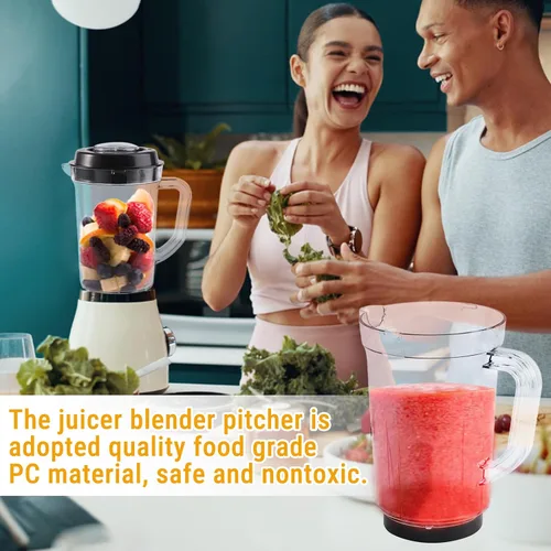 Vista 7 de Jarra de repuesto para licuadora, 33.8 fl oz de grado alimenticio de PC transparente, contenedor compatible con licuadora para modelos Magic Bullet