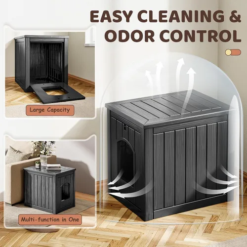 Vista 6 de Fancyango Casa para perros – Mueble para perreras para exteriores e interiores, refugio resistente a la intemperie para perros pequeños y medianos