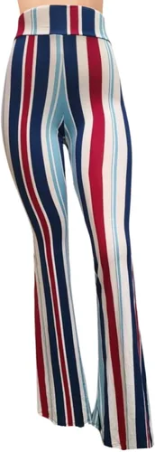 Vista 106 de ShopMyTrend - Pantalones de yoga largos con piernas anchas y acampanadas estilo palazzo, con cintura alta, para mujer