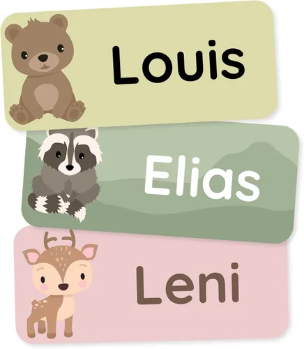 Vista 14 de Etiquetas de nombre personalizadas para niños (60) – Adhesivos personalizados impermeables y duraderos para ropa, guardería, oficina y suministros