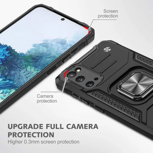 Vista 3 de HNHYGETE Funda para Galaxy S20 FE 5G con protector de pantalla: grado militar 360 giratorio Kickstand a prueba de golpes - Samsung Galaxy S20 FE 5G