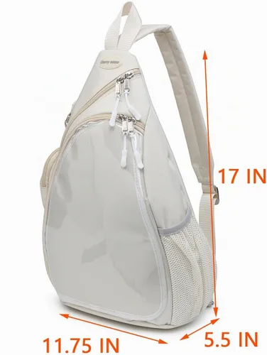 Vista 2 de Bolsa Oxford Ita Kawaii con Pin de Exhibición, Mochila Deportiva de Hombro Único, Mochila de Senderismo, Mochila de Día, Beige
