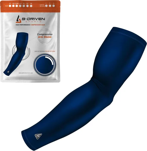 Vista 11 de B-Driven Sports Manga de Compresión Pro-Fit para Brazo - Deportes Atléticos Baloncesto, Fútbol, Sóftbol, Carrera, Juegos, - nan (1 unidad)