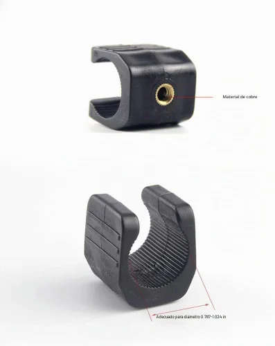 Vista 2 de Paquete de 3 clips de montaje de linterna de fotografía con rosca de 1/4-20 pulgadas a trípode, soporte de abrazadera para linternas LED